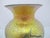 2000 - 2009 Lundberg Studios Moire Fern Heart Pulled Feather Iridescent Gold Art Glass Vase For Sale - Image 5 of 13