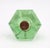 Traditional Pair of Vintage 1.25 In. Hexagon Green Glass Cabinet Knobs For Sale - Image 3 of 6