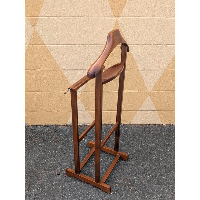 1970s Italian Mid-Century Wood Valet Stand Dressboy For Sale - Image 4 of 10