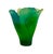 French Mid 20th Century Daum Crystal France Green/Blue Ginkgo Tulip Mini Vase Glass For Sale - Image 3 of 7