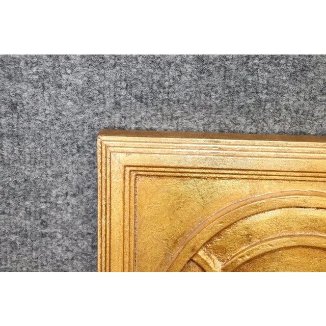 Wood French Directoire Style Gold Gilt Rectangle Wall Hanging Mirror For Sale - Image 7 of 9