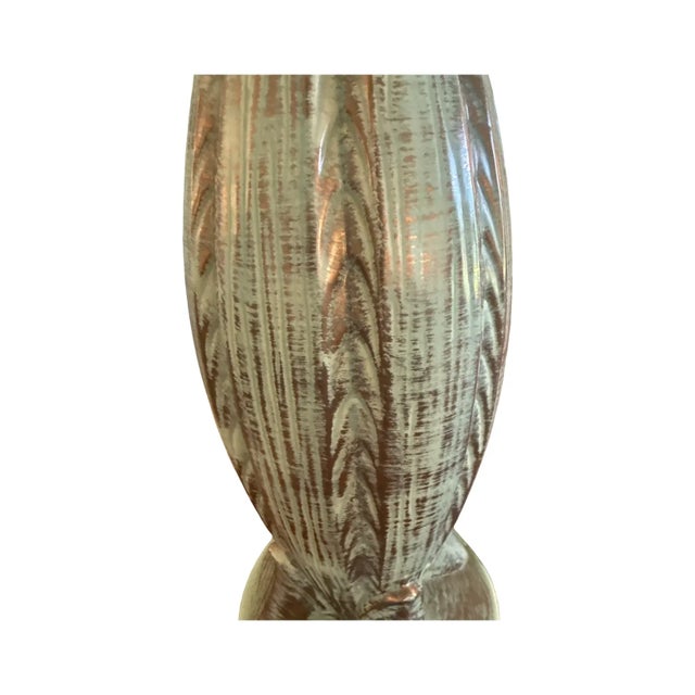 1950s Mid-Century Modern California Pottery Sputnik Lamp Aqua & Gold Splatter Glaze For Sale - Image 11 of 14