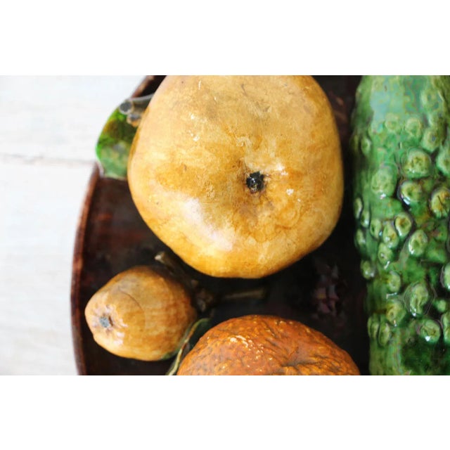 Ceramic Trompe l'Oeil Antique Portuguese Large Wall Plate For Sale - Image 7 of 12