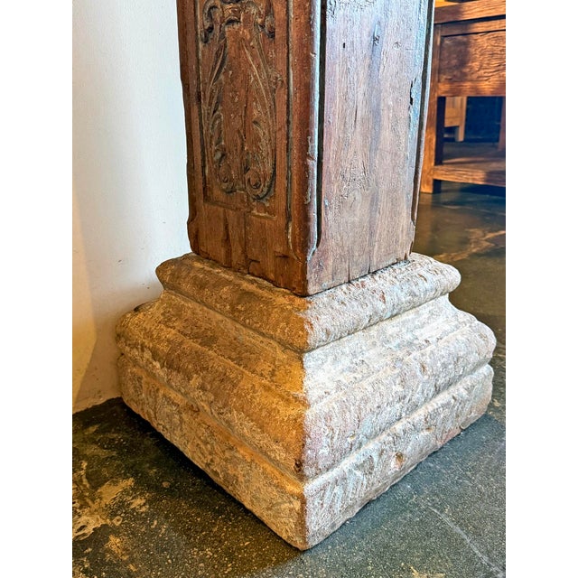 Pair of Antique Teak Wood Indian Columns For Sale - Image 11 of 11