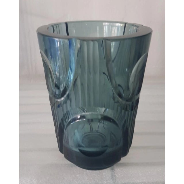 Gray Blue Art Deco Vase from Moser Böhmen, 1920s For Sale - Image 4 of 5