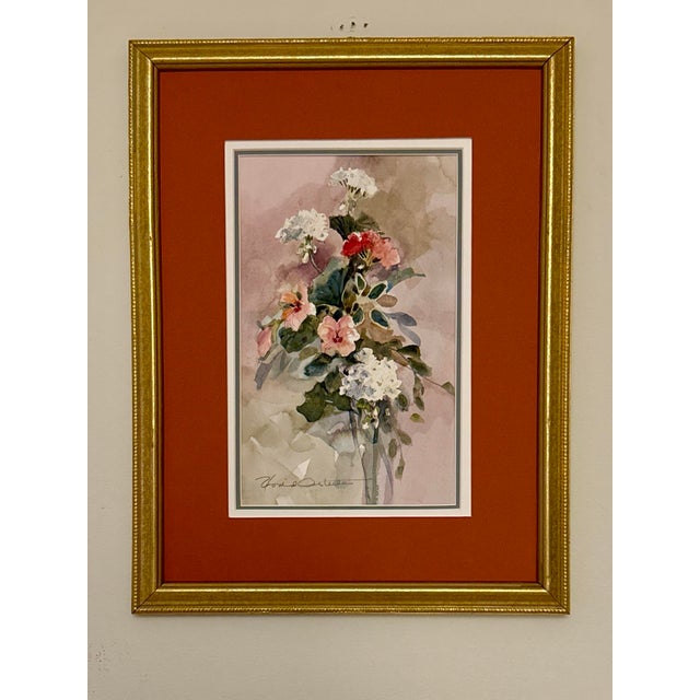 Original Hand Painted Botanical in Gilt Frame For Sale - Image 12 of 12