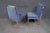 Blue Mid Century Blue & Brass Side Chairs For Sale - Image 8 of 11
