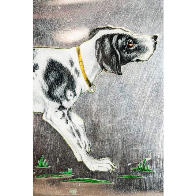 1910s 1910s Hand-Painted Enamel Hound Hunting Pointer Dog Antique Continental Silver Snuff Box For Sale - Image 5 of 17