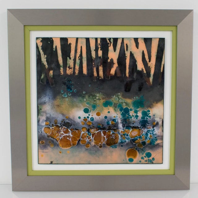 Wood George F Welch Abstract Judaica Artwork Enamel Panel Painting For Sale - Image 7 of 13