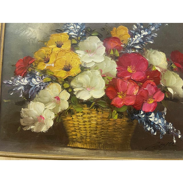 Elevate your space with this classic mid-century original oil on canvas by artist M.I. Doyle. This piece features a lush,...