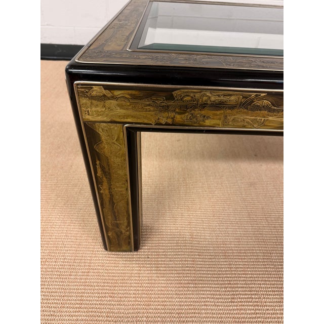 Mastercraft Bernhard Rohne Acid Etched Brass Coffee Table for Mastercraft For Sale - Image 4 of 12
