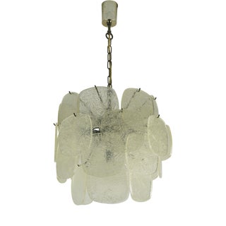 Mid-Century Pendant Light with Acrylic Discs Like Ice Glass, 1970s For Sale