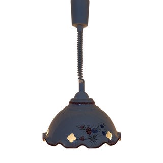 Vintage Rustic Ceiling Lamp with Ceramic Shade, 1980s For Sale