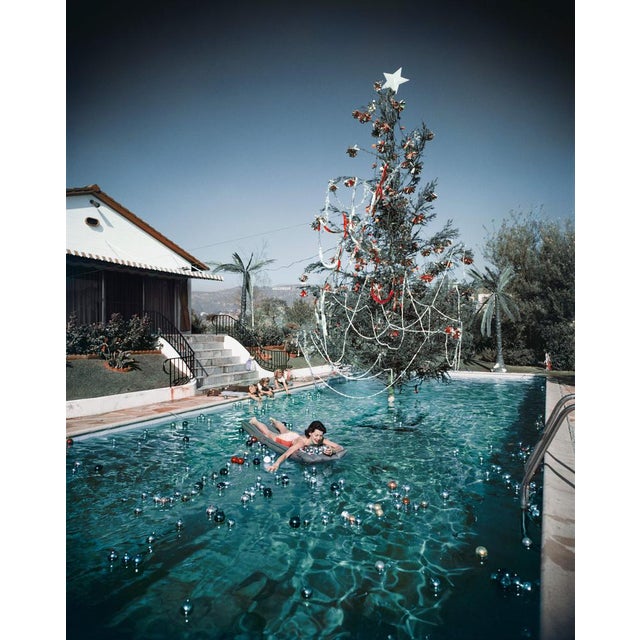Slim Aarons, Christmas Swim, Estate Stamped C-type Digital Print For Sale - Image 3 of 3