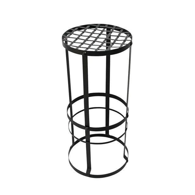 Industrial Woven Iron Seat Bar Stool For Sale - Image 3 of 3