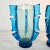 Pair of Signed Blue Murano Glass Vases 1980 For Sale - Image 4 of 10