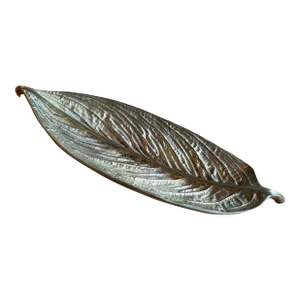Mid 20th Century Virginia Metalcrafters Brass Calathea Leaf Dish