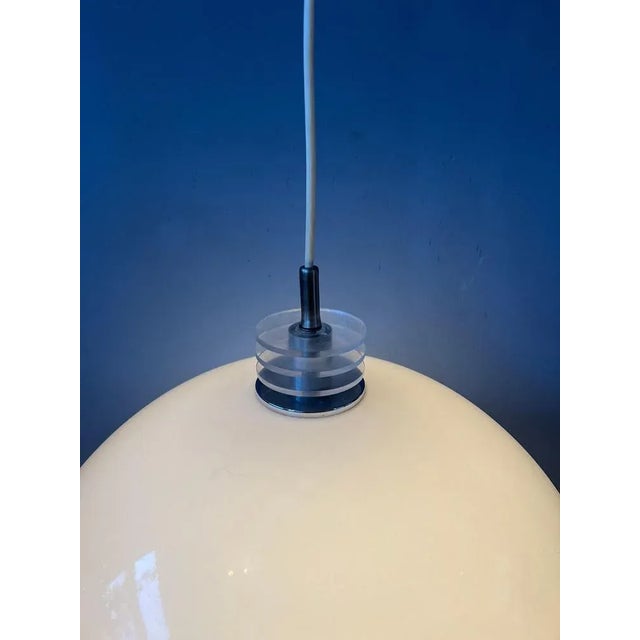 1970s Space Age White Mushroom Pendant Lamp, 1970s For Sale - Image 5 of 11