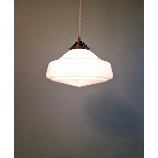 Art Deco Phililite Series Pendant Light in White Opaline Glass from Philips, 1930s For Sale - Image 9 of 14