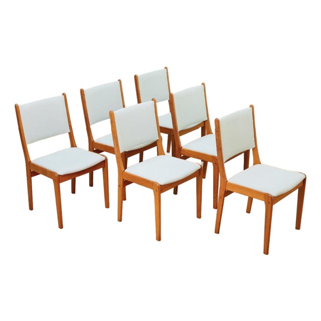 Set of Six Mid Century Danish Teak Dining Chairs For Sale