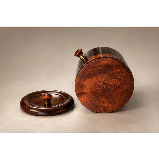 1960s Brazilian Modern Rosewood Ice Bucket with Sculptural Turned Handles For Sale - Image 4 of 18
