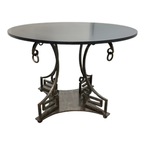 Circa 2004 Directorie Round Iron + Marble Top Table