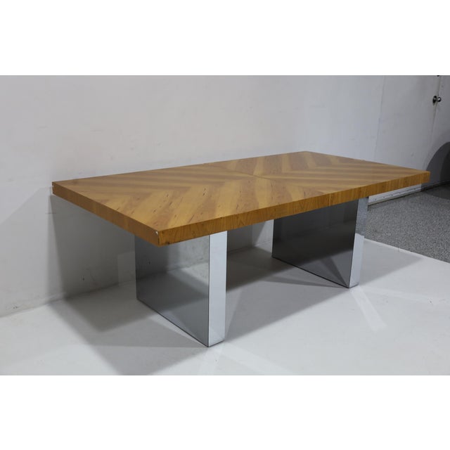 Mid-Century Modern Milo Baughman for Thayer Coggin Double Pedestal Dining Table in Walnut For Sale - Image 3 of 8