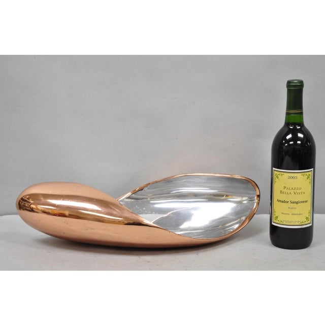 Nambe Mt0546 Karim Rashid Modernist Mixed Metal Copper Snail Scroll Tray Bowl For Sale - Image 14 of 14