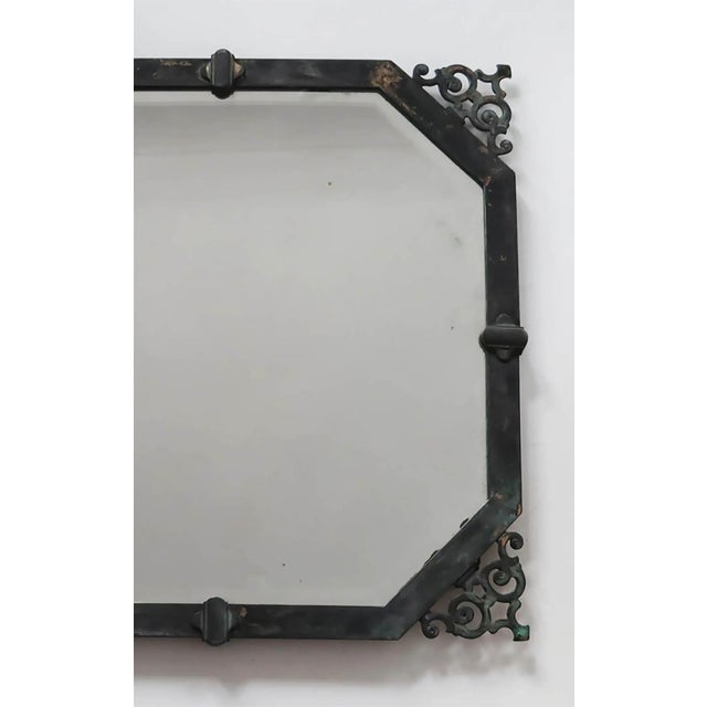 Antique Brass Renaissance Style Bevel Edged Wall Mirror, 1910 For Sale - Image 6 of 11