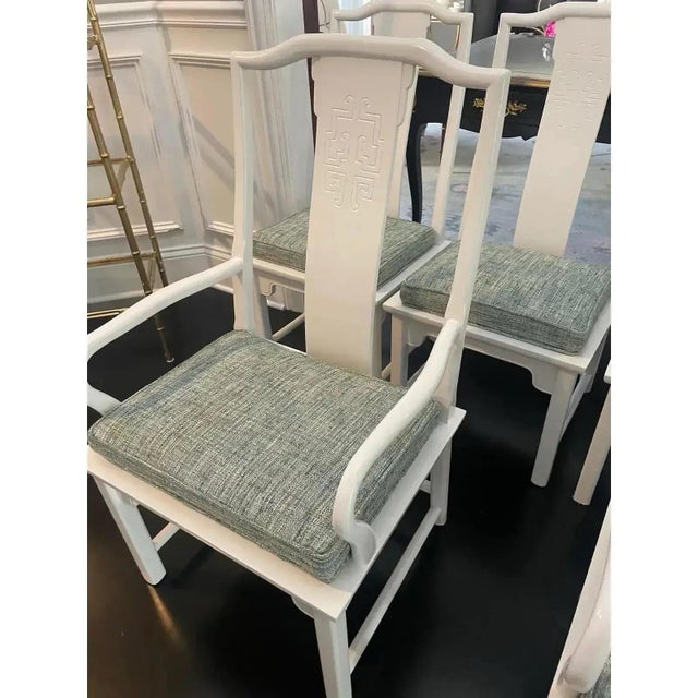 Wood Professionally Reupholstered Chin Hua Dining Chairs by Century Furniture- Set of 6 For Sale - Image 7 of 8