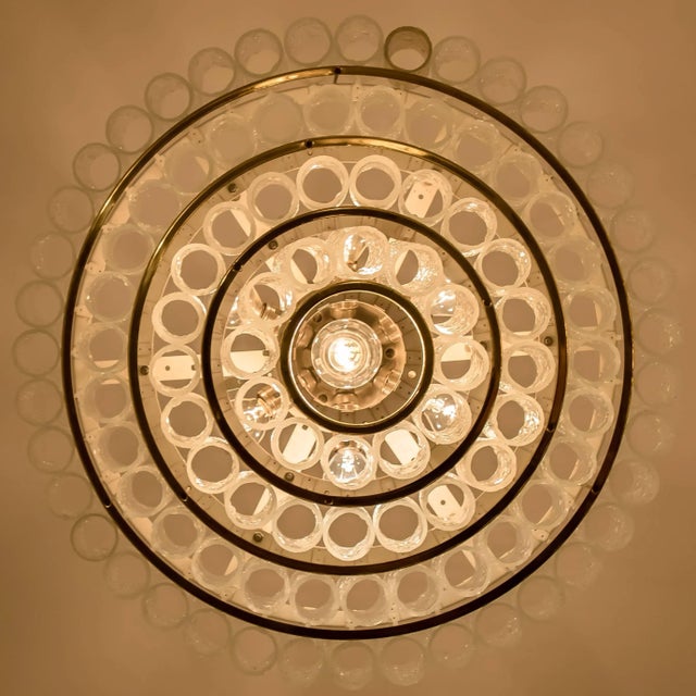 Large Glass Brass Light Fixtures from Doria, Germany, 1969, Set of 3 For Sale - Image 17 of 18