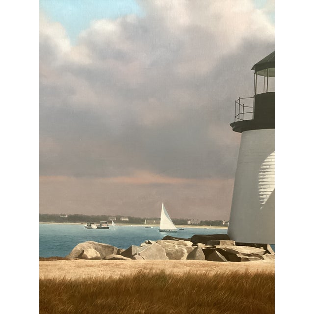 1990s ‘Brant Point Afternoon’’ (Nantucket Ma) Orig Signed Painting by John Falato For Sale In Savannah - Image 6 of 14