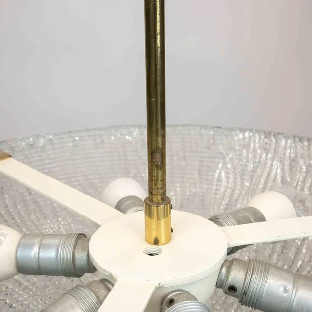 Ceiling Lamp in Brass & Ice Glass attributed to J.T. Kalmar, 1960s For Sale - Image 11 of 13
