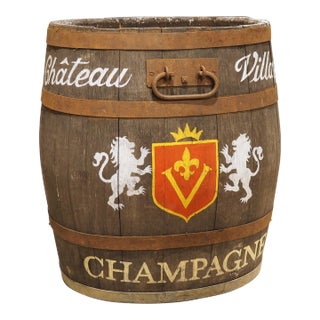 Chateau Villaret French Antique Champagne Barrel or Planter, Circa 1920s For Sale
