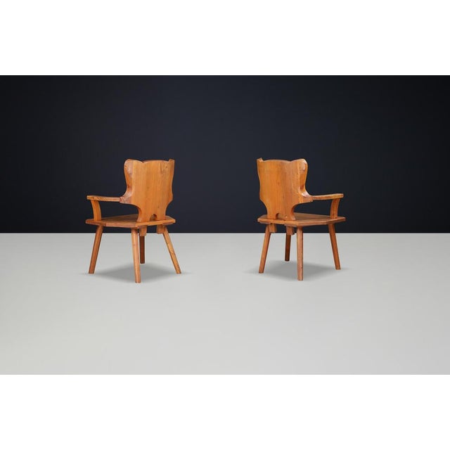 Monumental Swedish Pine Armchairs, 1950s, Set of 2 For Sale - Image 4 of 10