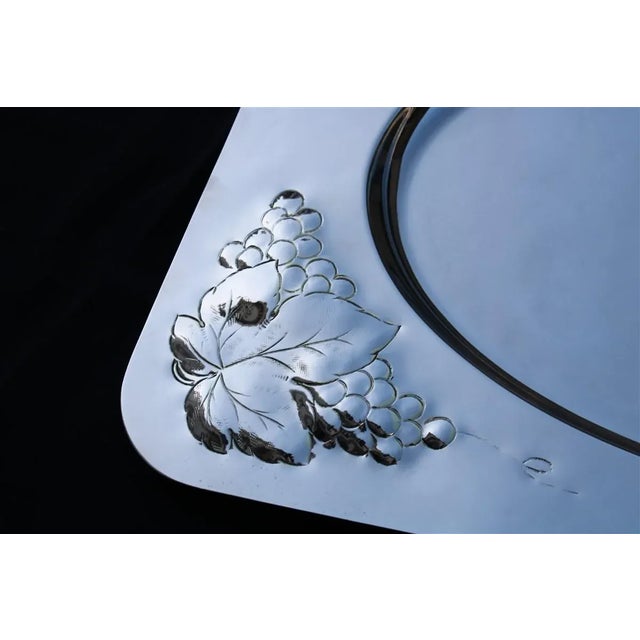 Large Silver Brass Tray, 1970s For Sale - Image 12 of 13