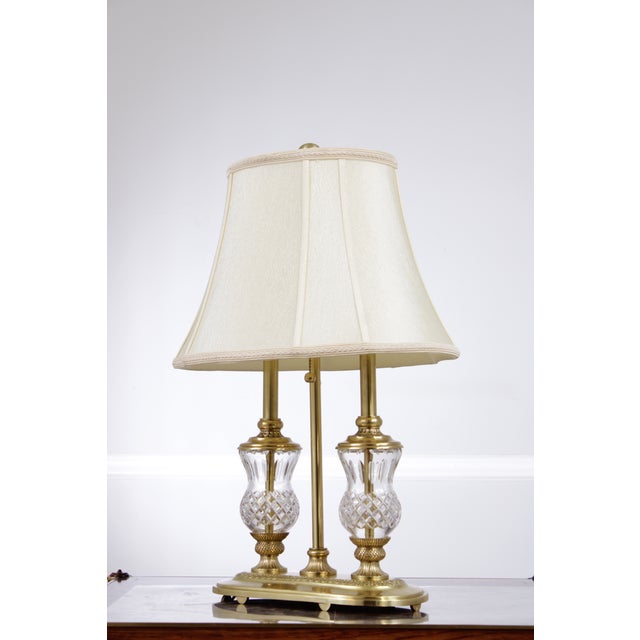 Age: Approx 30 Years Old Details: High Quality Construction Brass Base Cross Cut Pattern Signed Waterford Crystal Offered...