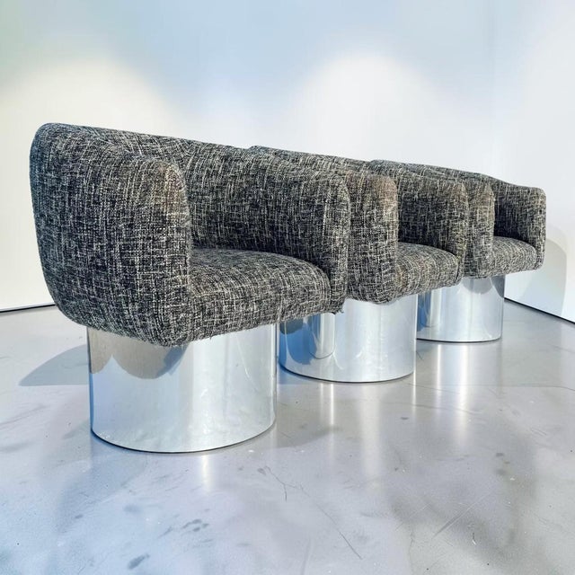 1970s Leon Rosen for Pace Collection Swivel Tub Chairs - Set of 3 For Sale In Miami - Image 6 of 6