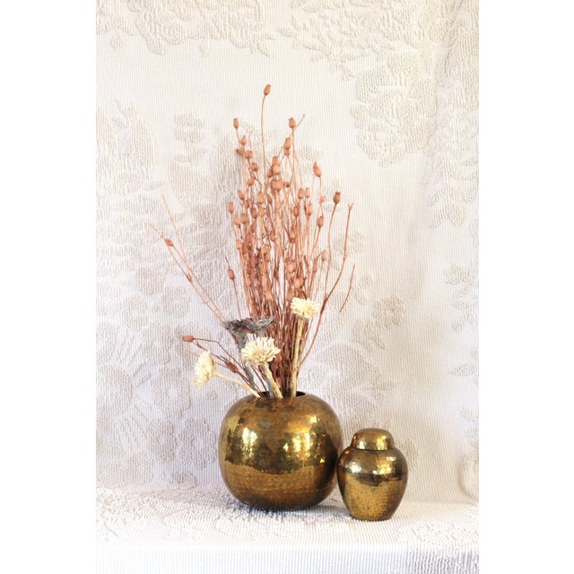 Gold Small Brass Ginger Jar For Sale - Image 8 of 8