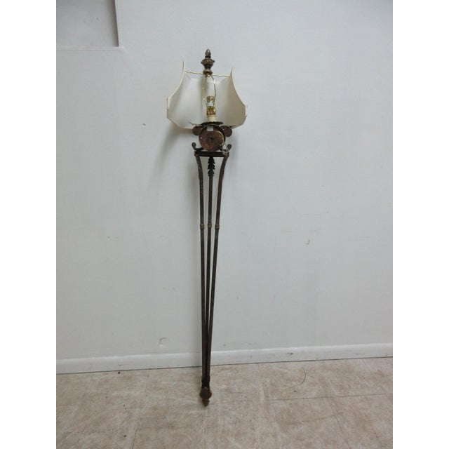 1990s Fine Art Lamp French Regency Gold Metal Filigree Lamp Wall Sconce Pole Lamp B For Sale - Image 13 of 13