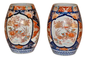 Pair of 19th C Imari Vases