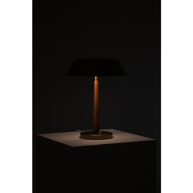 Gold Model 15474 Table Lamp with Flared Brass Shade attributed to Harald Notini, 1950s For Sale - Image 8 of 10
