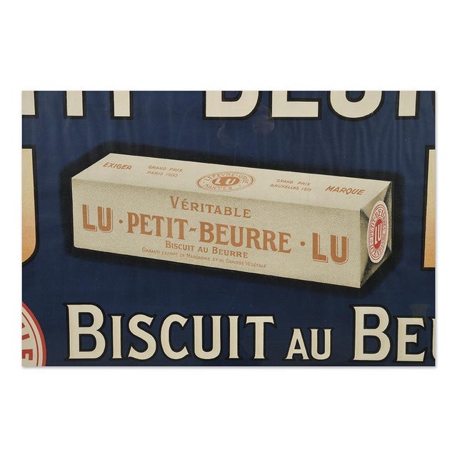 Contemporary Vintage Framed Petit-Beurre LU Advertisement Sign For Sale - Image 3 of 6