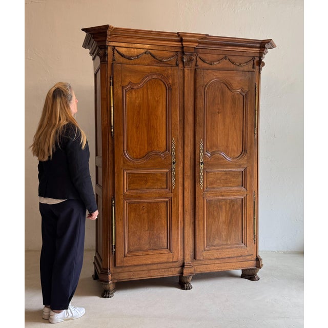 Antique Louis XVI Walnut Wardrobe For Sale - Image 3 of 18