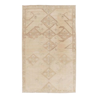 Vintage Turkish Oushak Area Rug 4'9 X 7'9 For Sale