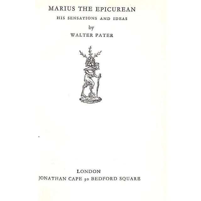 PATER, Walter [384] pp. Jonathan Cape 1933 6 3/4" x 4 3/4" Bound by Sangorski & Sutcliffe London England Marius the...