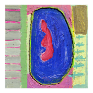 Figure in Blue Pool - Vintage Abstract Impressionist Composition in Oil by Kristin Cohen