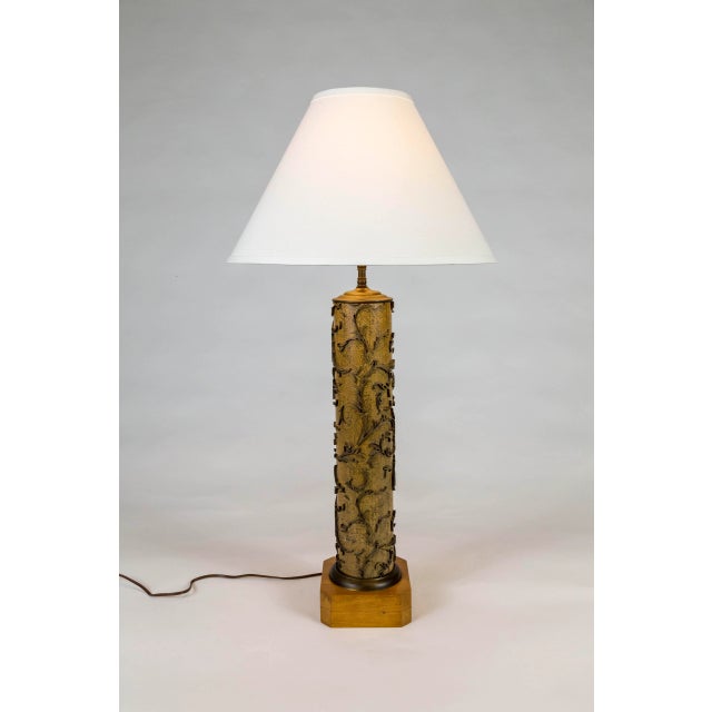 Vintage Wallpaper Printing Roller as Table Lamp For Sale - Image 11 of 13