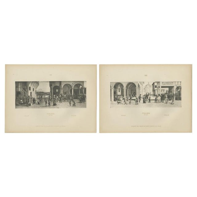 After Max Tilke, Italian Renaissance Street Scenes, Engravings, 1880s, Set of 2 For Sale - Image 11 of 11