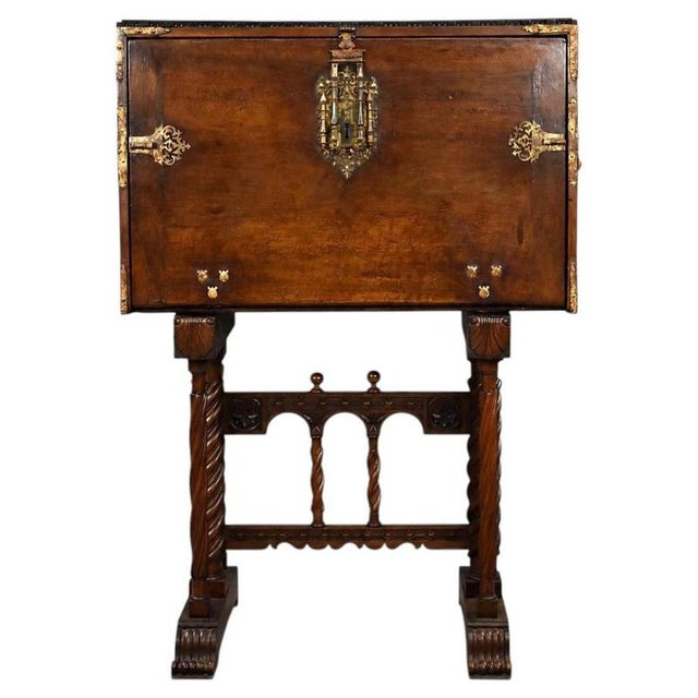 17th Century Spanish Walnut Bargueño Cabinet, 1650 For Sale - Image 13 of 13